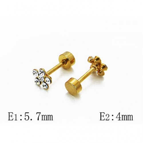 Wholesale Stainless Steel 316L Crystal / Zircon Ear Studs NO.#BC25E0499JL