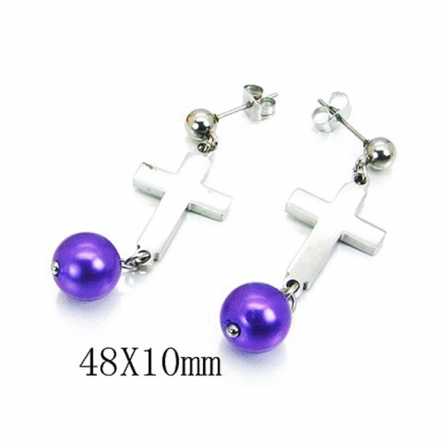 Wholesale Stainless Steel 316L And Pearl Earrings NO.#BC64E0298OT