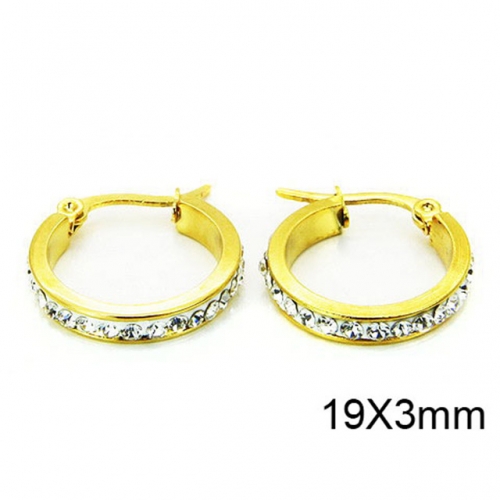 Wholesale Stainless Steel 316L Crystal or Zircon Earrings NO.#BC58E0578KR