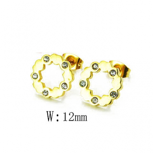 Wholesale Stainless Steel 316L Crystal / Zircon Ear Studs NO.#BC25E0573JL