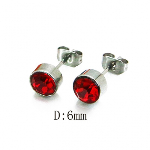 Wholesale Stainless Steel 316L Crystal / Zircon Ear Studs NO.#BC81E0127HL