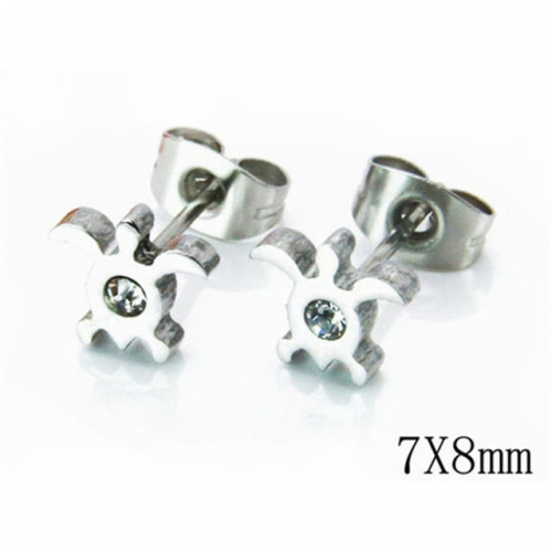 Wholesale Stainless Steel 316L Crystal / Zircon Ear Studs NO.#BC25E0464