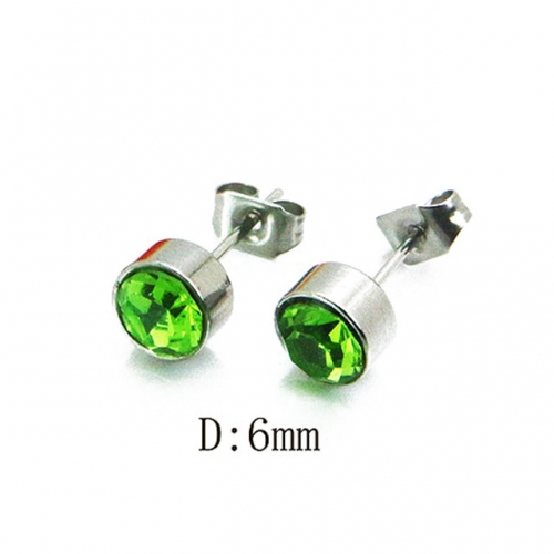 Wholesale Stainless Steel 316L Crystal / Zircon Ear Studs NO.#BC81E0129HL