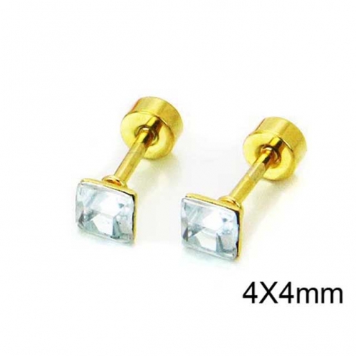 Wholesale Stainless Steel 316L Crystal / Zircon Ear Studs NO.#BC67E0168JL