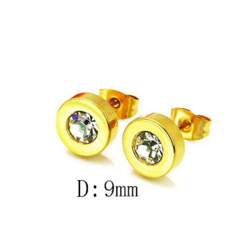 Wholesale Stainless Steel 316L Crystal / Zircon Ear Studs NO.#BC25E0549JL