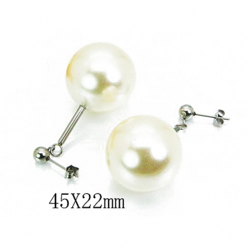 Wholesale Stainless Steel 316L And Pearl Earrings NO.#BC64E0286MA