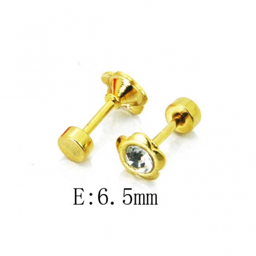 Wholesale Stainless Steel 316L Crystal / Zircon Ear Studs NO.#BC67E0272IL