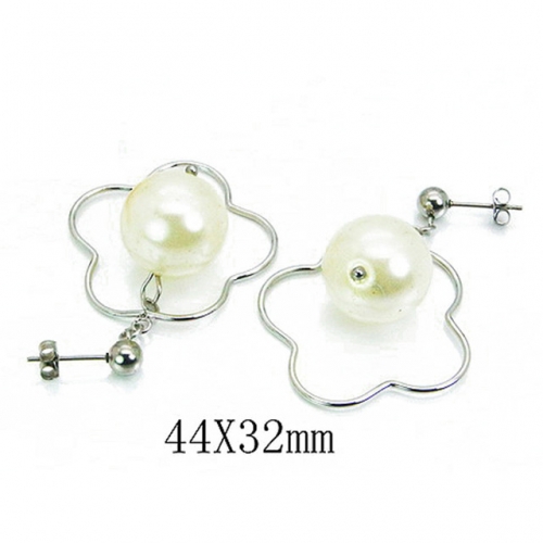Wholesale Stainless Steel 316L And Pearl Earrings NO.#BC64E0288OU