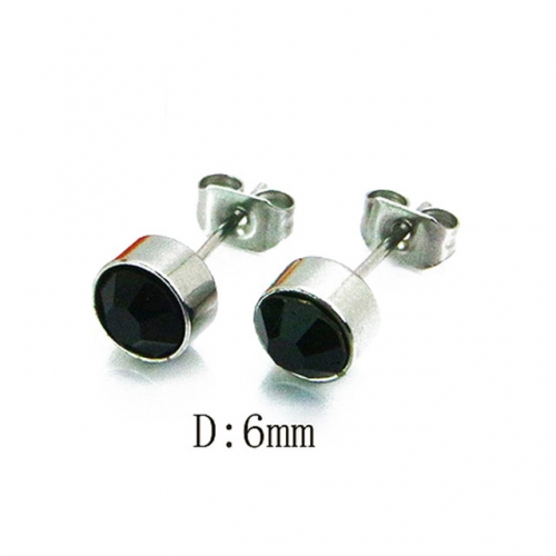 Wholesale Stainless Steel 316L Crystal / Zircon Ear Studs NO.#BC81E0126HL