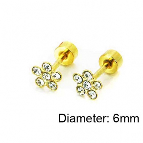 Wholesale Stainless Steel 316L Crystal / Zircon Ear Studs NO.#BC67E0157JL