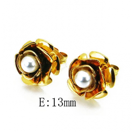 Wholesale Stainless Steel 316L And Pearl Earrings NO.#BC25E0674KB