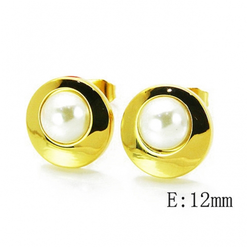 Wholesale Stainless Steel 316L And Pearl Earrings NO.#BC64E0058PE