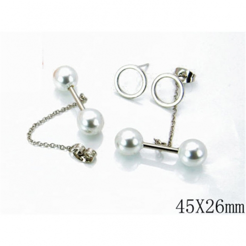 Wholesale Stainless Steel 316L And Pearl Earrings NO.#BC06E1642LZ