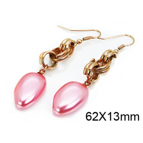 Wholesale Stainless Steel 316L And Pearl Earrings NO.#BC64E0264HIS