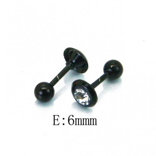 Wholesale Stainless Steel 316L Crystal / Zircon Ear Studs NO.#BC67E0269IQ