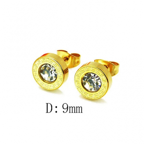Wholesale Stainless Steel 316L Crystal / Zircon Ear Studs NO.#BC25E0553JL