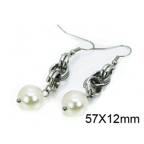 Wholesale Stainless Steel 316L And Pearl Earrings NO.#BC64E0265HAA