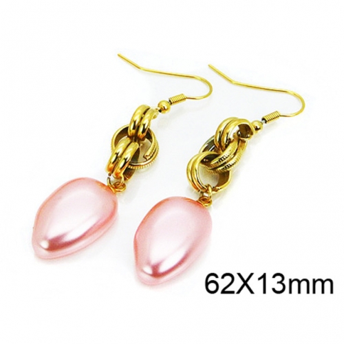 Wholesale Stainless Steel 316L And Pearl Earrings NO.#BC64E0263HID