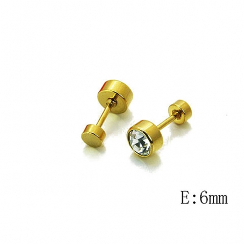 Wholesale Stainless Steel 316L Crystal / Zircon Ear Studs NO.#BC54E0137IL