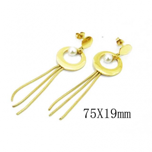 Wholesale Stainless Steel 316L And Pearl Earrings NO.#BC26E0324OL