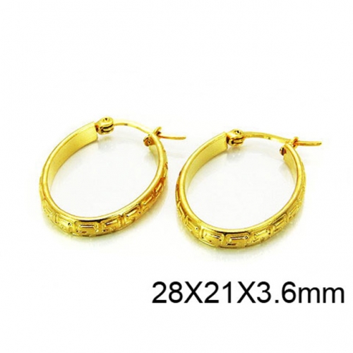 Wholesale Stainless Steel 316L Oval Hoop Earrings NO.#BC58E0752IL