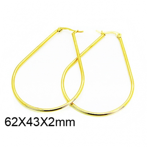 Wholesale Stainless Steel 316L Oval Hoop Earrings NO.#BC58E1054IL