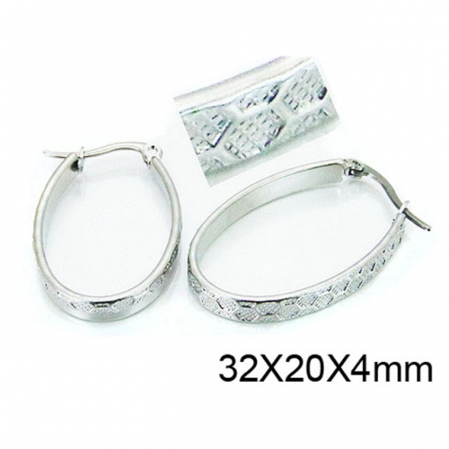 Wholesale Stainless Steel 316L Oval Hoop Earrings NO.#BC64E0377KD