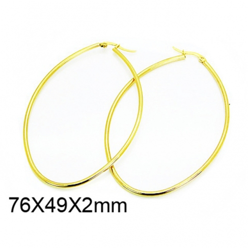 Wholesale Stainless Steel 316L Oval Hoop Earrings NO.#BC58E1052JA