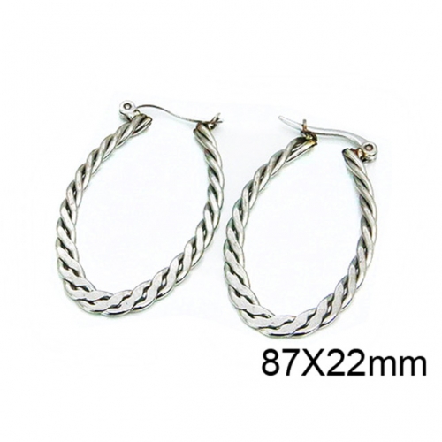 Wholesale Stainless Steel 316L Oval Hoop Earrings NO.#BC64E0252KZ