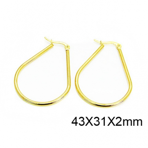 Wholesale Stainless Steel 316L Oval Hoop Earrings NO.#BC58E1056ILF