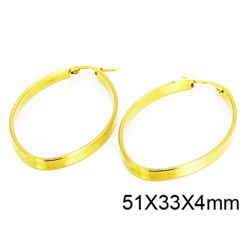 Wholesale Stainless Steel 316L Oval Hoop Earrings NO.#BC58E1072JS