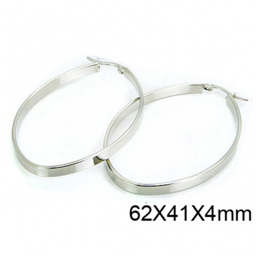 Wholesale Stainless Steel 316L Oval Hoop Earrings NO.#BC58E1073ILZ