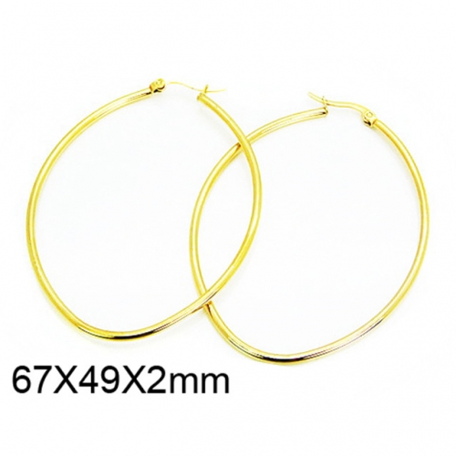 Wholesale Stainless Steel 316L Oval Hoop Earrings NO.#BC58E1053JE