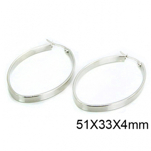 Wholesale Stainless Steel 316L Oval Hoop Earrings NO.#BC58E1071ILD