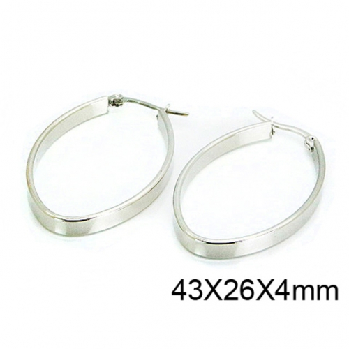 Wholesale Stainless Steel 316L Oval Hoop Earrings NO.#BC58E1069ILA