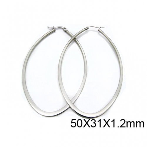 Wholesale Stainless Steel 316L Oval Hoop Earrings NO.#BC58E0004I5