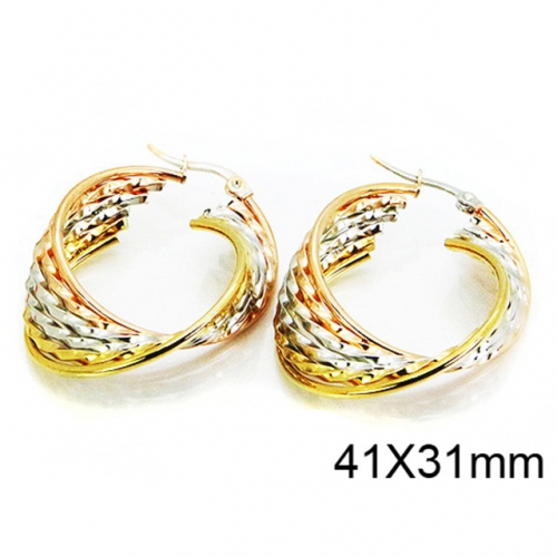 Wholesale Stainless Steel 316L Multi-Layer Earrings NO.#BC58E1090OX