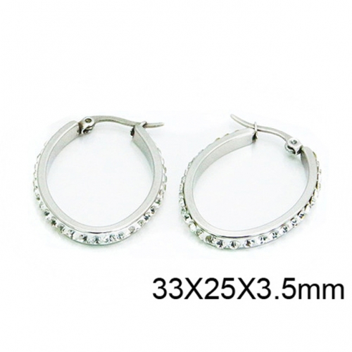 Wholesale Stainless Steel 316L Oval Hoop Earrings NO.#BC58E1075KS