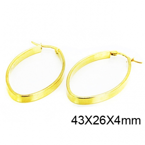 Wholesale Stainless Steel 316L Oval Hoop Earrings NO.#BC58E1070JG