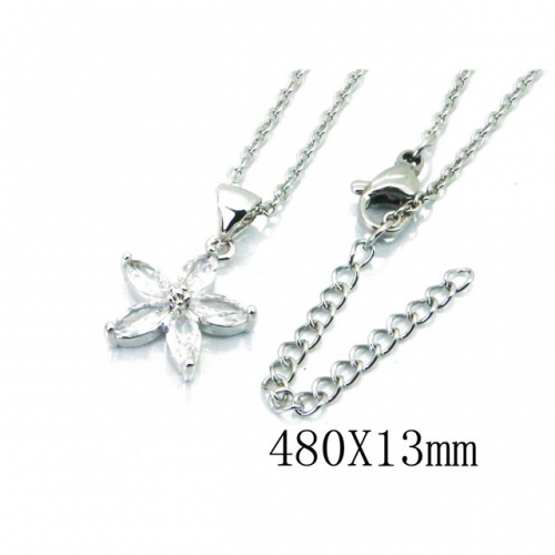 Wholesale Stainless Steel 316L Necklace (Crystal Zircon Necklace) NO.#BC54NE0407MLA