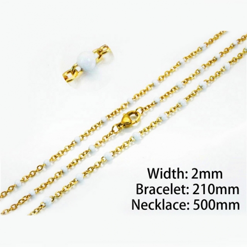 Wholesale Stainless Steel 316L Necklace & Bracelet Set NO.#BC70S0079MLF