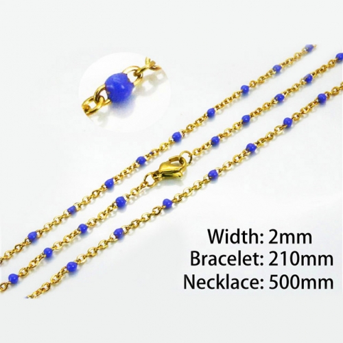 Wholesale Stainless Steel 316L Necklace & Bracelet Set NO.#BC70S0075MLE