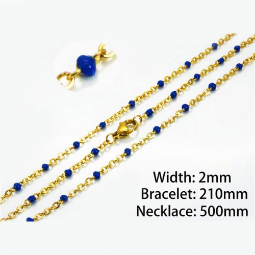 Wholesale Stainless Steel 316L Necklace & Bracelet Set NO.#BC70S0074MLW