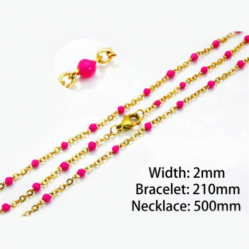 Wholesale Stainless Steel 316L Necklace & Bracelet Set NO.#BC70S0076MLT