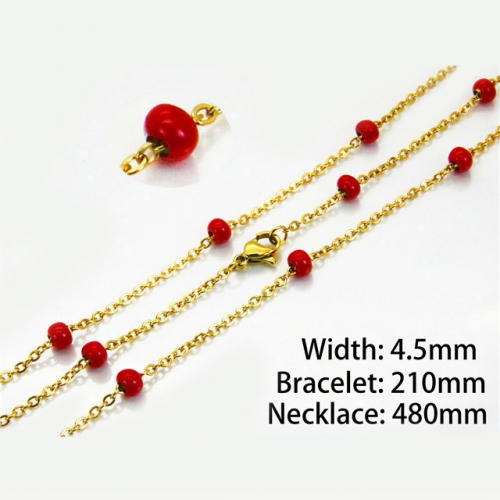 Wholesale Stainless Steel 316L Necklace & Bracelet Set NO.#BC70S0085OLU
