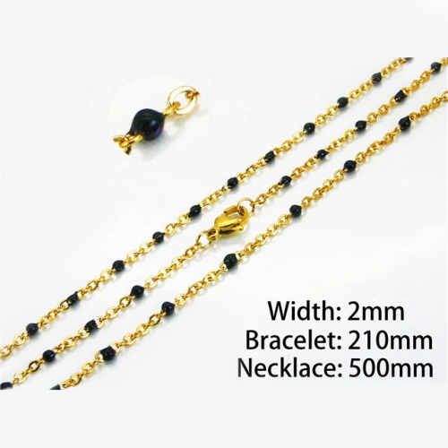 Wholesale Stainless Steel 316L Necklace & Bracelet Set NO.#BC70S0082MLB