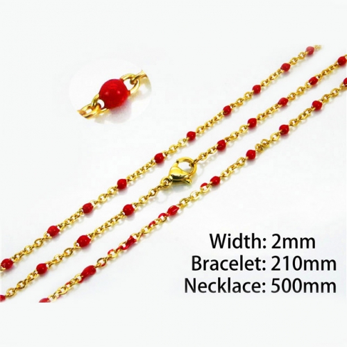 Wholesale Stainless Steel 316L Necklace & Bracelet Set NO.#BC70S0077MLA
