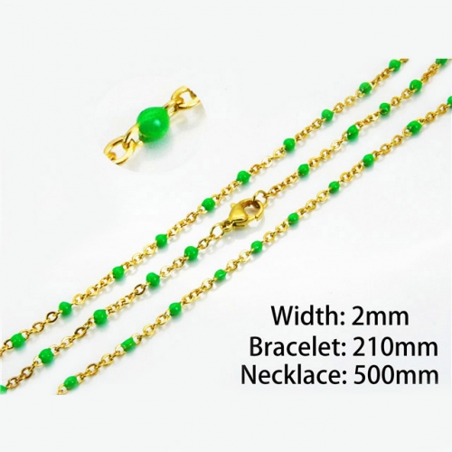 Wholesale Stainless Steel 316L Necklace & Bracelet Set NO.#BC70S0080MLG