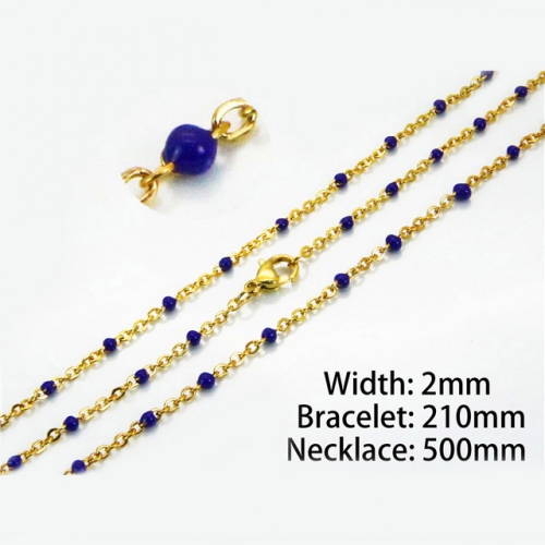 Wholesale Stainless Steel 316L Necklace & Bracelet Set NO.#BC70S0083MLZ