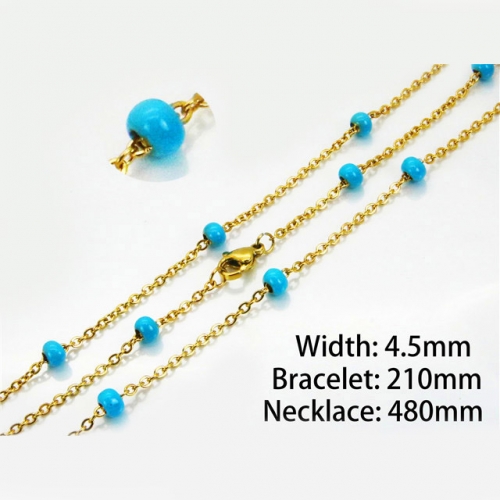 Wholesale Stainless Steel 316L Necklace & Bracelet Set NO.#BC70S0084OLA